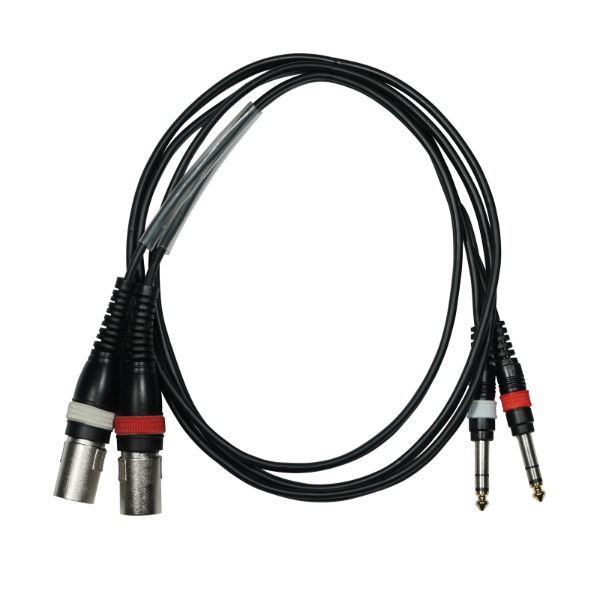 2m 2 x XLR Male – 2 x 6.35mm Stereo Jack Cable