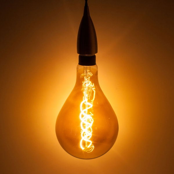 4W Dimmable LED PS160 Smoked Spiral Filament Lamp 2200K ES