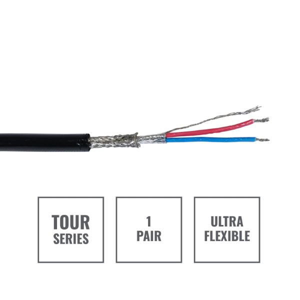 TOUR Screened 1 Pair DMX Cable DMX1PRB-TPU, 100m