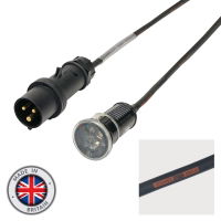 1m Mennekes Black 16A Plug to Schuko Socket Cable