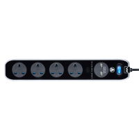 2m 13A Surge Protected 4 Gang with USB SRGLSU42PB-MP