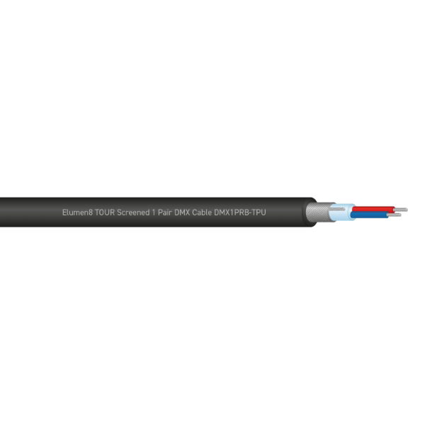 TOUR Screened 1 Pair DMX Cable DMX1PRB-TPU, 100m